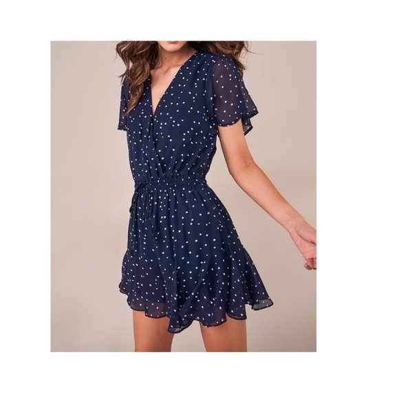 Romper Ruffle Chiffon - in Navy - Picture 2 of 5